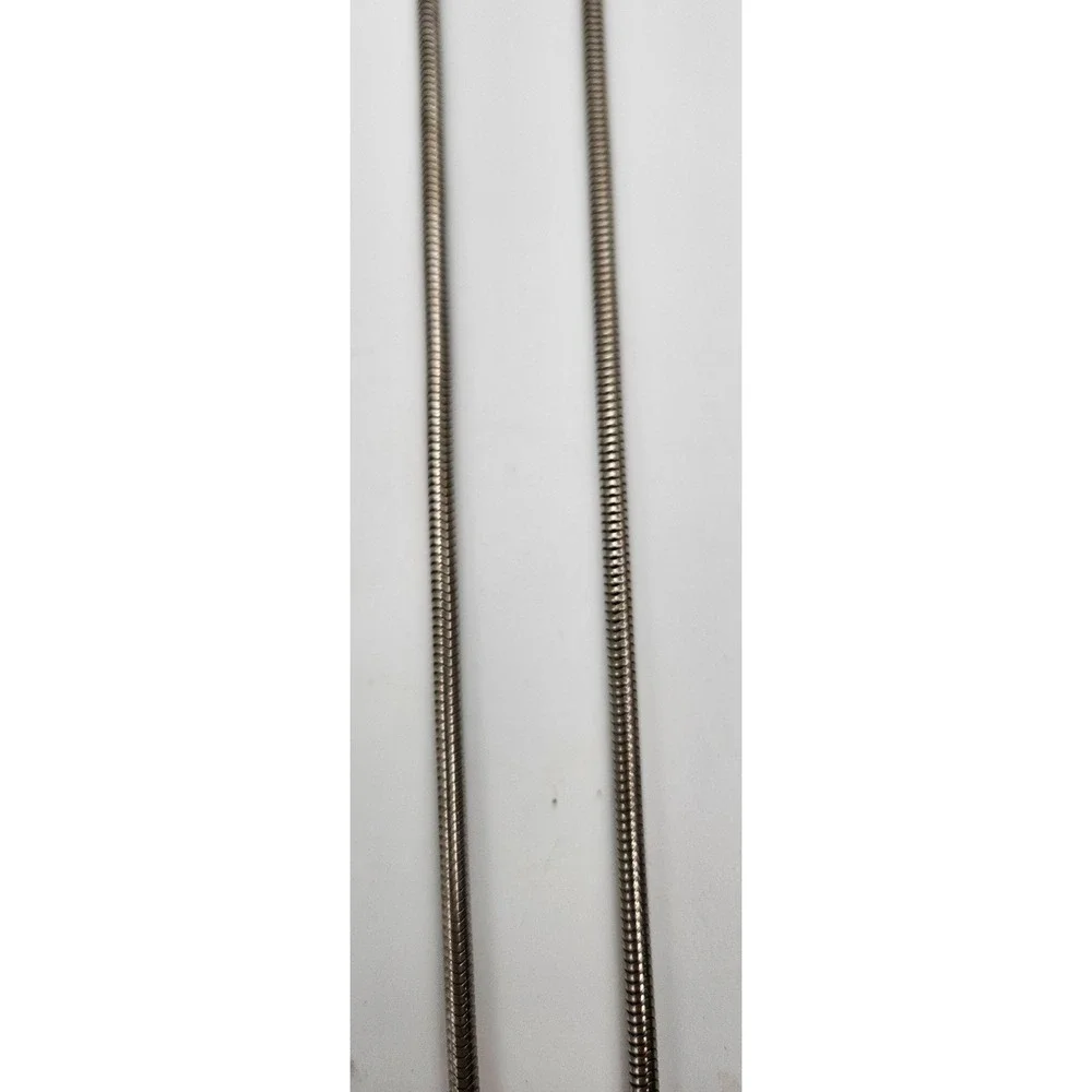 Silver Tone Snake Chain Necklace Unisex Long Minimalist Jewelry‎